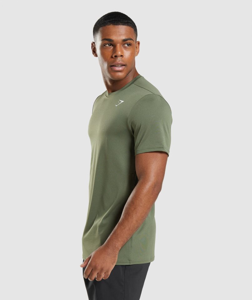 Men's Gymshark Arrival T-Shirts Olive | CA 57N813